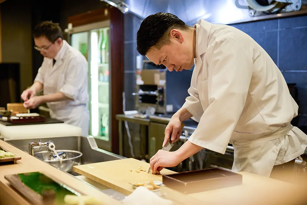 Chef at the cutting board