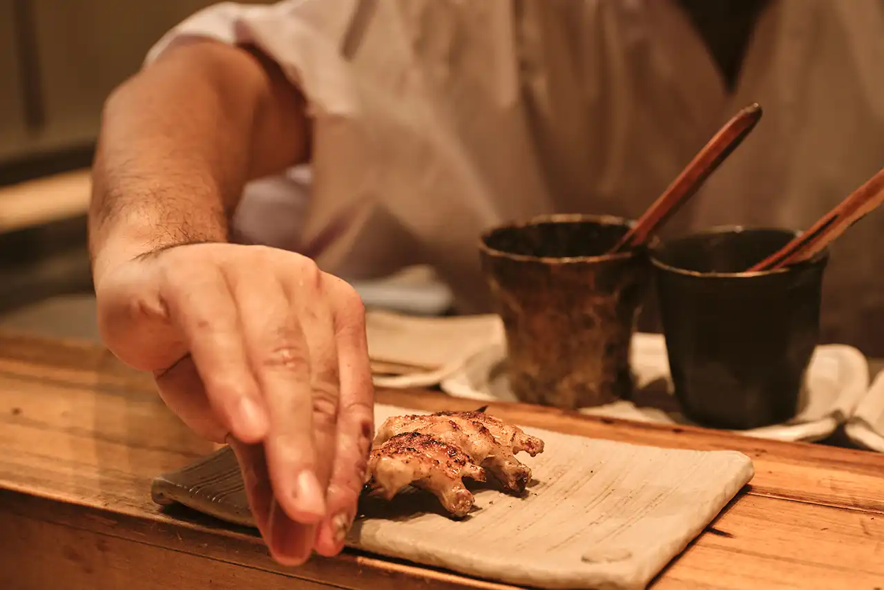 Grilled Chicken Wing Skewer